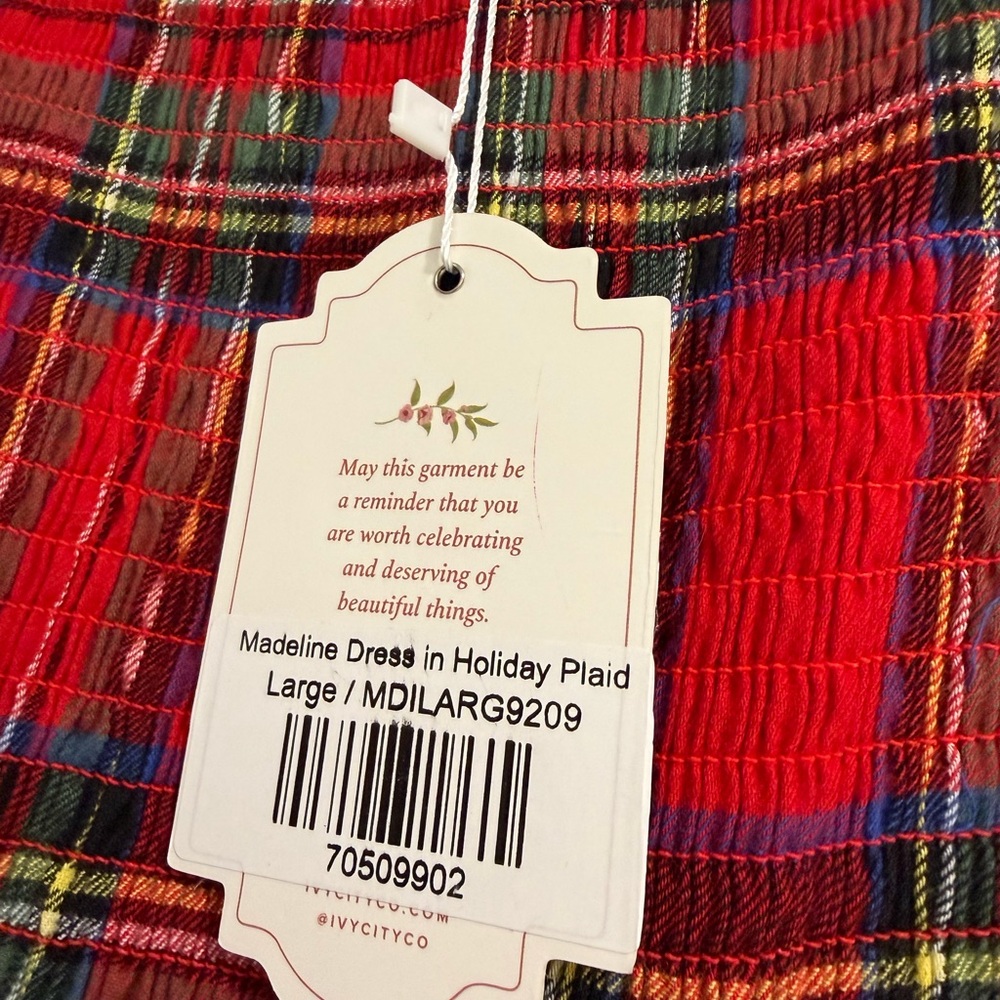 Ivy City Co Madeline Holiday Plaid Dress- New with Tags - Picture 3 of 6